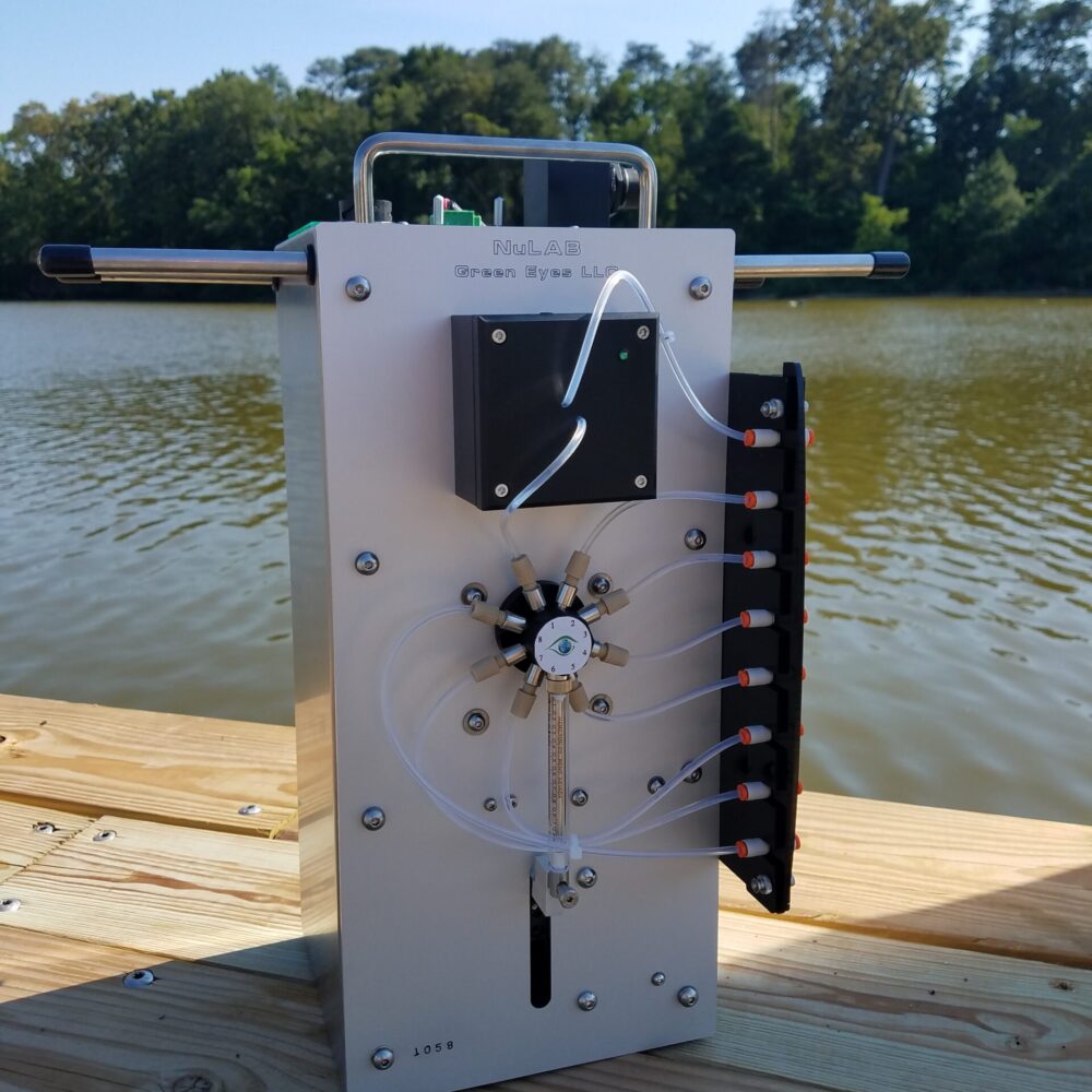 A NuLAB nutrient monitor on a dock